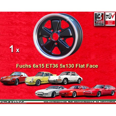 Porsche  Fuchs 6x15 ET36 5x130 matt black/diamond cut 911 -1989, 914 6, 944 -1986, 924 turbo-Carrera GT cerchio wheel llanta fel