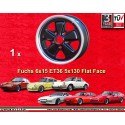 1 Felge Fuchs 6x15 5x130 Porsche 911  911 -1989 914-6 944 -1986 924 turbo-Carrera GT matt black/diamond cut