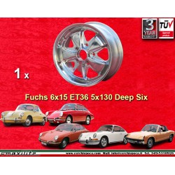Porsche  Fuchs 6x15 ET36 5x130 fully polished 356 C SC, 911 -1989, 914 6 cerchio wheel jante llanta felge