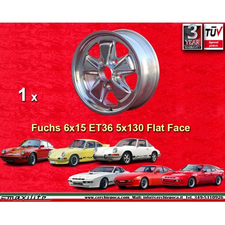 Porsche Fuchs 6x15 ET36 5x130 fully polished 911 -1989, 914 6, 944 -1986, 924 turbo-Carrera GT cerchio wheel llanta jante felge