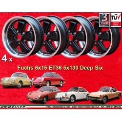 wheel Porsche  Fuchs 6x15 ET36 5x130 matt black/diamond cut 356 C SC, 911 -1989, 914 6