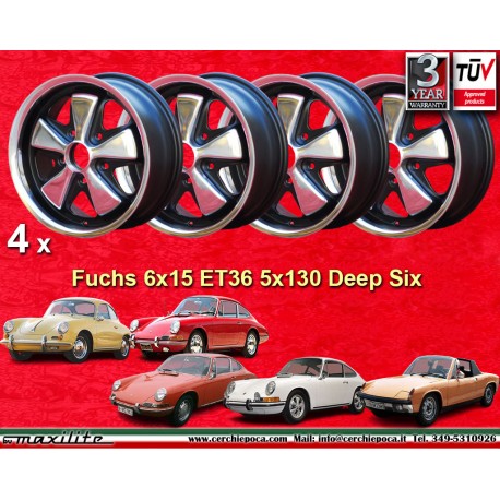Porsche  Fuchs 6x15 ET36 5x130 RSR style 356 C SC, 911 -1989, 914 6 cerchio wheel jante llanta felge