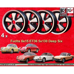 4 Felgen Fuchs 6x15 5x130 Porsche 356  356 C SC 911 -1989 914-6 anodized look