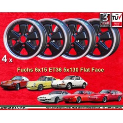 Porsche  Fuchs 6x15 ET36 5x130 matt black/diamond cut 911 -1989, 914 6, 944 -1986, 924 turbo-Carrera GT cerchio wheel llanta fel