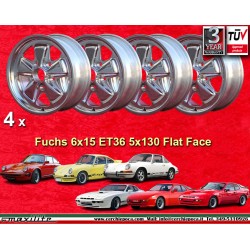 4 llantas Fuchs 6x15 5x130 Porsche 911  911 -1989 914-6 944 -1986 924 turbo-Carrera GT fully polished
