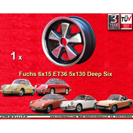 Porsche  Fuchs 6x15 ET36 5x130 RSR style 356 C SC, 911 -1989, 914 6 cerchio wheel jante llanta felge