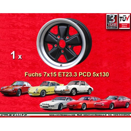 cerchio Porsche  Fuchs 7x15 ET23.3 5x130 matt black/diamond cut 911 -1989, 914 6, 944 -1986, 924 turbo-Carrera GT
