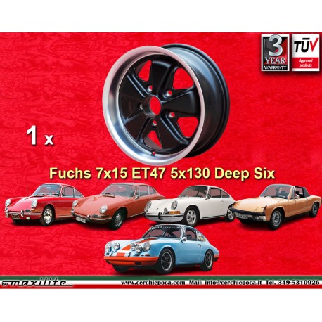 Porsche  Fuchs 7x15 ET47 5x130 matt black/diamond cut 911 -1971 back axle cerchio wheel jante llanta felge