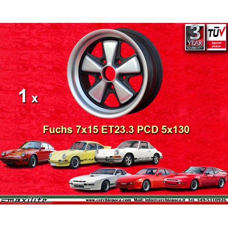 Porsche Fuchs 7x15 ET23.3 5x130 anodized look 911 -1989, 914 6, 944 -1986, 924 turbo-Carrera GT cerchio wheel jante felge llanta