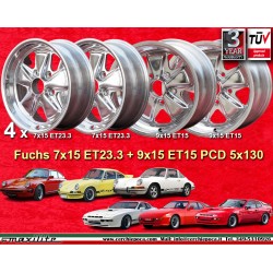 4 cerchi Fuchs 7x15 ET23.3 + 9x15 ET15 5x130 Porsche 911 