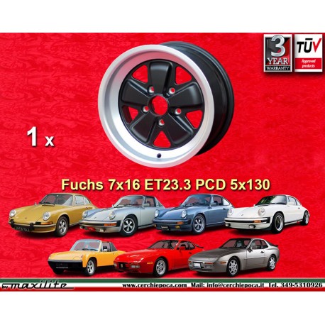 jante Porsche  Fuchs 7x16 ET23.3 5x130 matt black/diamond cut 911 -1989, 914 6, 944 -1986, turbo -1989