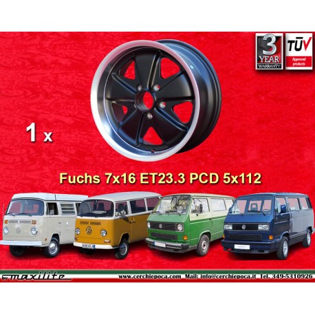 Volkswagen Fuchs 7x16 ET23.3 5x112 matt black/diamond cut T2b, T3 cerchio wheel jante llanta felge