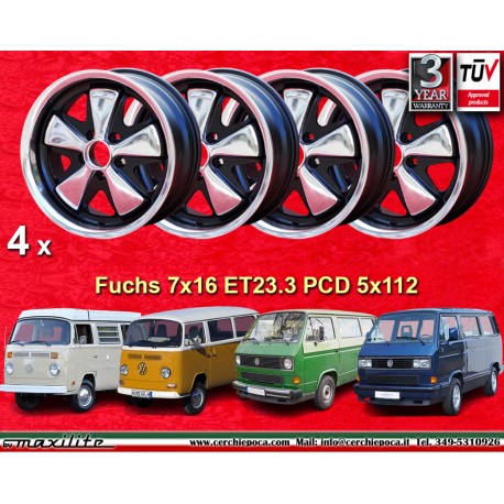 Volkswagen Fuchs 7x16 ET23.3 5x112 RSR style T2b, T3 cerchi wheels jantes llantas felgen