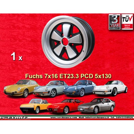 Porsche Fuchs 7x16 ET23.3 5x130 anodized look 911 -1989, 914 6, 944 -1986, turbo -1989 cerchio wheel jante felge llanta