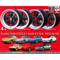 Porsche Fuchs 7x16 ET23.3 8x16 ET10.6 5x130 matt black/diamond cut 911 -1989, 914 6, 944 -1986, turbo cerchi wheels jantes felge