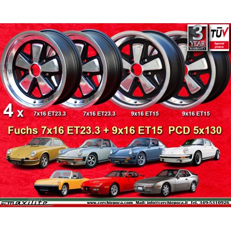 Porsche Fuchs 7x16 ET23.3 9x16 ET15 5x130 RSR style 911 -1989, 914 6, 944 -1986, turbo -1989 cerchi wheels jantes felgen llantas