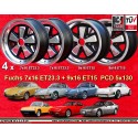 4 jantes Fuchs 7x16 + 9x16 5x130 Porsche 911  911 -1989 914-6 944 -1986 turbo -1989