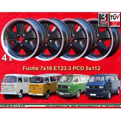 4 llantas Fuchs 7x16 5x112 Volkswagen Transporter  Transporter T2b T3 matt black/diamond cut