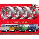 4 wheels Fuchs 7x16 5x112 Volkswagen Transporter  Transporter T2b T3 fully polished