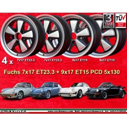 Porsche Fuchs 7x17 ET23.3 9x17 ET15 5x130 anodized look 911 -1989, 914 6, 944 -1986, turbo -1989 cerchi wheels jantes felgen lla