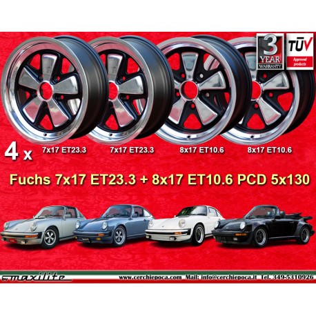 Porsche Fuchs 7x17 ET23.3 8x17 ET10.6 5x130 RSR style 911 -1989, 914 6, 944 -1986, turbo -1989 cerchi wheels jantes felgen llant