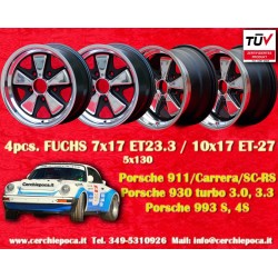 4 Stk Felgen Porsche  Fuchs 7x17 ET23.3 10x17 ET-27 5x130 RSR style 911 -1989, 914 6, 944 -1986, turbo -1989