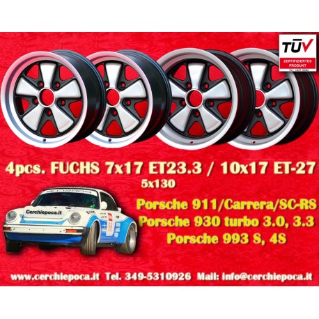4 pcs. jantes Porsche  Fuchs 7x17 ET23.3 10x17 ET-27 5x130 anodized look 911 -1989, 914 6, 944 -1986, turbo -1989