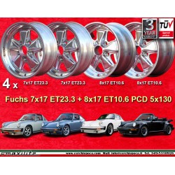 Porsche Fuchs 7x17 ET23.3 8x17 ET10.6 5x130 fully polished 911 -1989, 914 6, 944 -1986, turbo -1989 cerchi wheels jantes felgen 