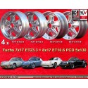 4 cerchi Fuchs 7x17 ET23.3 + 8x17 ET10.6 5x130 Porsche 911 