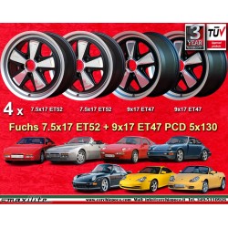 4 llantas Fuchs 7.5x17 + 9x17 5x130 Porsche 944  944 1987- 944S 944S2 968 928 964 993 996 Boxster 986