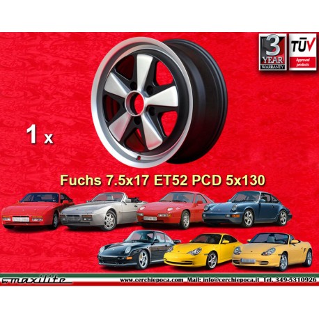 1 ud. llanta Porsche  Fuchs 7.5x17 ET52 5x130 anodized look 944 1987-, 944S, 944S2, 968, 928, 964, 993, 996, Boxster 986
