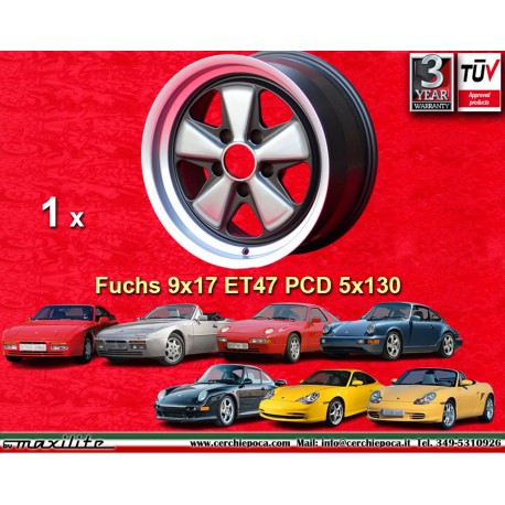 1 Stk Felge Porsche  Fuchs 9x17 ET47 5x130 anodized look 944 1987-, 944S, 944S2, 968, 928, 964, 993, 996, Boxster 986 re