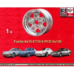 Porsche  Fuchs 8x15 ET10.6 5x130 fully polished 911 -1989, 944 -1986 back axle cerchio wheel jante llanta felge