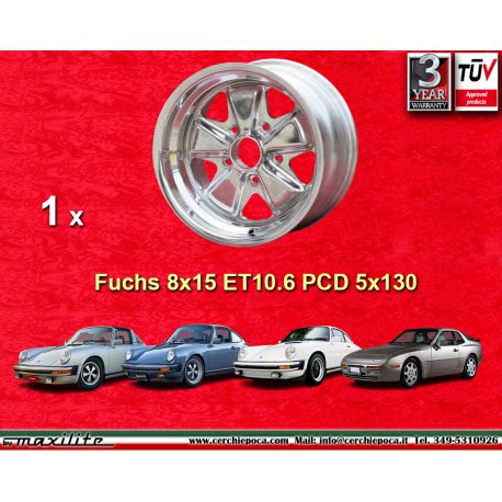 Porsche  Fuchs 8x15 ET10.6 5x130 fully polished 911 -1989, 944 -1986 back axle cerchio wheel jante llanta felge
