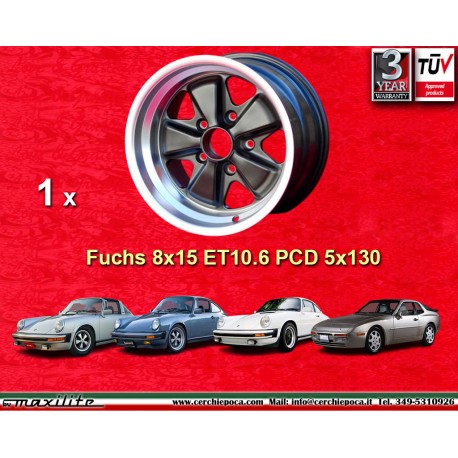 llanta Porsche  Fuchs 8x15 ET10.6 5x130 matt black/diamond cut 911 -1989, 944 -1986 back axle