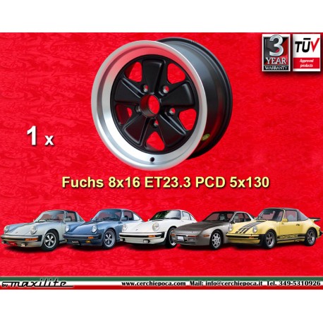 Porsche  Fuchs 8x16 ET23.3 5x130 matt black/diamond cut 911 SC, Carrera -1989, 944 -1986 back axle, turbo  cerchio wheel jante l
