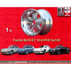 Porsche Fuchs 8x16 ET10.6 5x130 fully polished 911 SC, Carrera -1989, turbo -1987 only back axle cerchio wheel jante llanta felg
