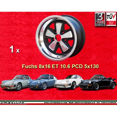 Porsche  Fuchs 8x16 ET10.6 5x130 RSR style 911 SC, Carrera -1989, turbo -1987 only back axle cerchio wheel llanta jante felgen