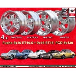 4 uds. llantas Porsche  Fuchs 8x16 ET10.6 9x16 ET15 5x130 fully polished 911 SC, Carrera -1989, turbo -1987