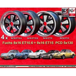 4 Stk Felgen Porsche  Fuchs 8x16 ET10.6 9x16 ET15 5x130 RSR style 911 SC, Carrera -1989, turbo -1987