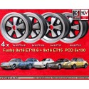 4 cerchi Fuchs 8x16 ET10.6 + 9x16 ET15 5x130 Porsche 911 