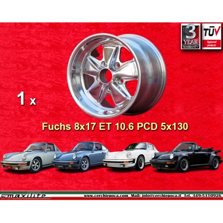 Porsche Fuchs 8x17 ET10.6 5x130 fully polished 911 SC, Carrera -1989, turbo -1987 cerchio wheel jante felge llanta