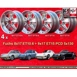 4 Stk Felgen Porsche  Fuchs 8x17 ET10.6 9x17 ET15 5x130 fully polished 911 SC Carrera -1989 turbo -1987