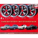 4 cerchi Fuchs 8x17 ET10.6 + 9x17 ET15 5x130 Porsche 911 