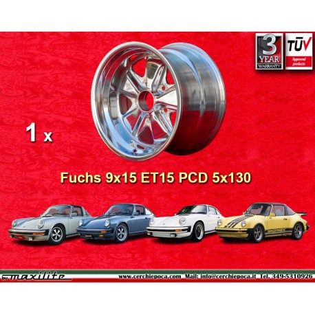 Porsche  Fuchs 9x15 ET15 5x130 fully polished 911 SC, Carrera -1987 back axle cerchio wheel jante llanta felge