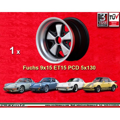 Porsche Fuchs 9x15 ET15 5x130 anodized look 911 SC, Carrera -1987 cerchio wheel jante felge llanta