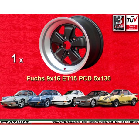 jante Porsche  Fuchs 9x16 ET15 5x130 matt black/diamond cut 911 SC, Carrera -1989, turbo -1989 back axle