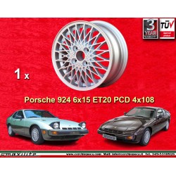 1 pc. wheel Porsche  Turbo 6x15 ET20 4x108 silver/polished 924 924S