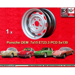 Porsche 7x15 ET23.3 5x130 silver 356 C SC, 911 -1969, 912 cerchio wheel jante felge llanta
