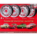 4 Felgen OE steel 5.5x15 + 6x15 5x130 Porsche 356C  356C SC Carrera GS 901 911 912